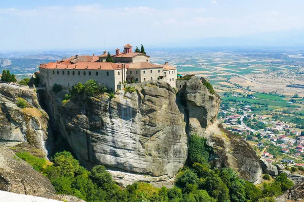 Meteora Horizontal View Stephen Monastery Located Cliff Thessaly — стоковое фото