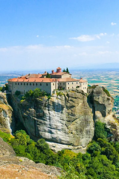 Meteora Vertical View Stephen Monastery Located Cliff Thessaly — стоковое фото