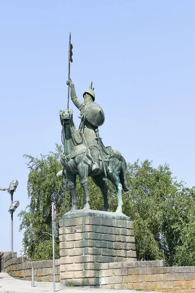 Portugal Estatua Vimara Peres Frente Catedral Ciudad Oporto Vimara Pere —  Fotos de Stock