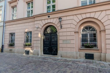 Krakow, Polonya, 7 Ağustos 2025. Jagiellonian Üniversitesi 'nde Polonya Çalışmaları Fakültesi' nin cephesi. Eski Şehir