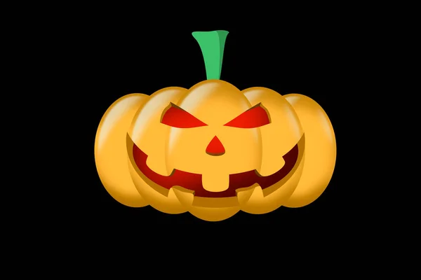 Halloween Pumpkin Sinister Grin Black Background — Stock Photo, Image