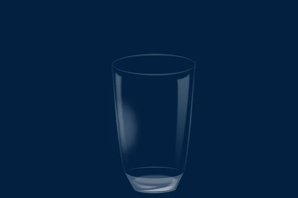 深色蓝色底色的空酒杯 — 图库照片
