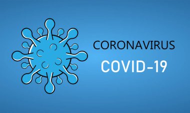  Pandemik Coronavirus, Covid-19 pankartı. Coronavirus ve salgın virüsü risk konsepti. Yatay afiş, poster, web sitesi başlığı. Vektör illüstrasyonu.