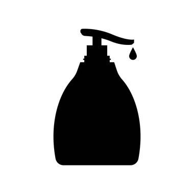  Dezenfekte. El sabunu ikonu. El dezenfektanı şişesi ikonu, çamaşır jeli. Anti-Bakteriyel dezenfektan spreyi jel dağıtıcısı hijyeni. El dezenfektanı ve sembol. Görüntü vektörü. 