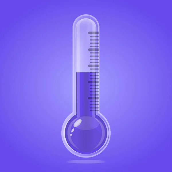 Termómetro Tempo Frio Símbolo Isolado Fundo Azul Ilustração Vetorial — Vetor de Stock