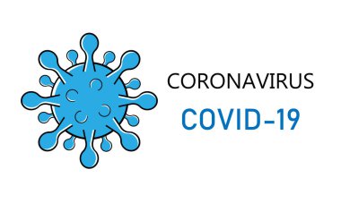  Pandemik Coronavirus, beyaz arka planda izole edilmiş Covid-19 pankartı. Coronavirus ve salgın virüsü risk konsepti. Yatay afiş, poster, web sitesi başlığı. Vektör illüstrasyonu.
