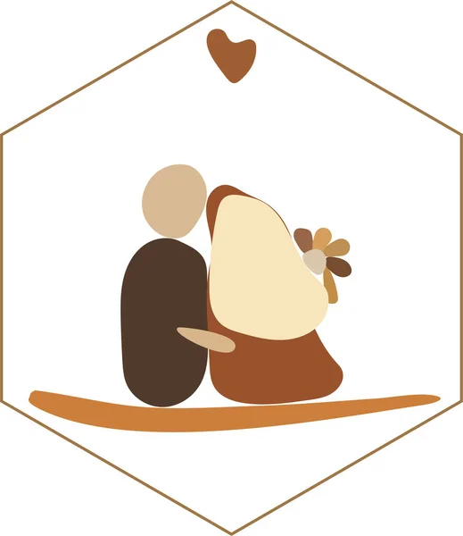 Couple Love Park Nature Vector Abstract Greeting Card Wedding — Stock Photo, Image