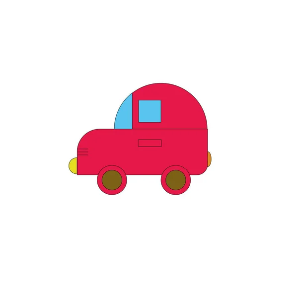 Ilustração Vetorial Carro Para Crianças Design Plano — Fotografia de Stock