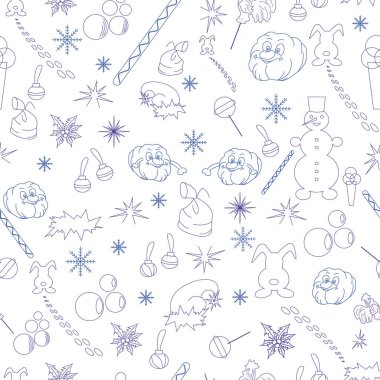 Yeni yıl çizimleri. Kar taneleri. Noel baloları, oyuncaklar. Şablon. Paket kağıdı.