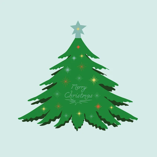 Vánoční stromek. Zdobený vánoční stromek. Izolované vektorové ilustrace. — Stockový vektor
