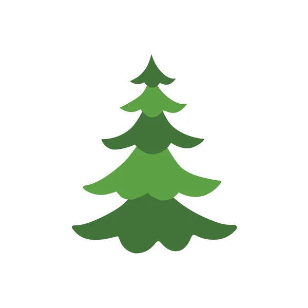 Kerstboom. De boom is groen. Geïsoleerde vectorillustraties. — Stockvector