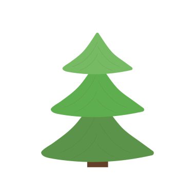 Noel ağacı. Ağaç yeşildir. İzole vektör çizimleri.