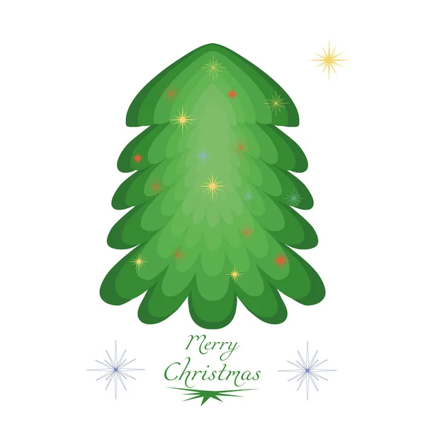 Vánoční stromek. Zdobený vánoční stromek. Izolované vektorové ilustrace. — Stockový vektor