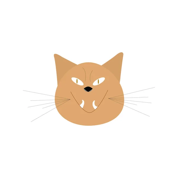 Lindo gato feo, mirada malvada sobre un fondo blanco. Personaje de dibujos animados en una ilustración vectorial. — Archivo Imágenes Vectoriales