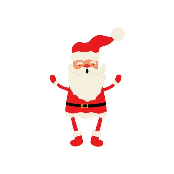 Santa Claus Sobre Fondo Blanco Ilustración Vectorial Para Tarjeta Navidad — Archivo Imágenes Vectoriales