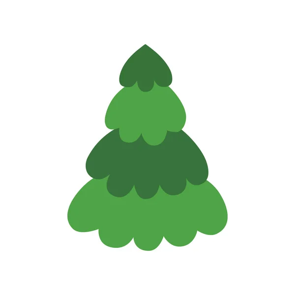 Kerstboom Boom Groen Geïsoleerde Vectorillustraties — Stockvector