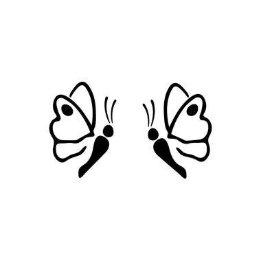 Vektör - kelebek simgesi. Vektör çizimi. Logo