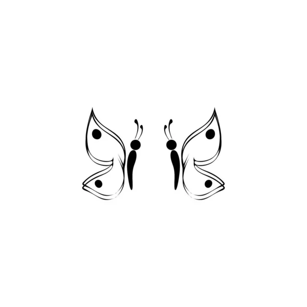 Vector Mariposa Icono Simple Ilustración Vectorial Logotipo — Archivo Imágenes Vectoriales