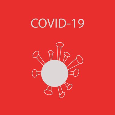 Virüs bakterileri için bir simge. Çizgi film çizimi. Bacillus cinsinin mikroorganizmaları. COVID-19