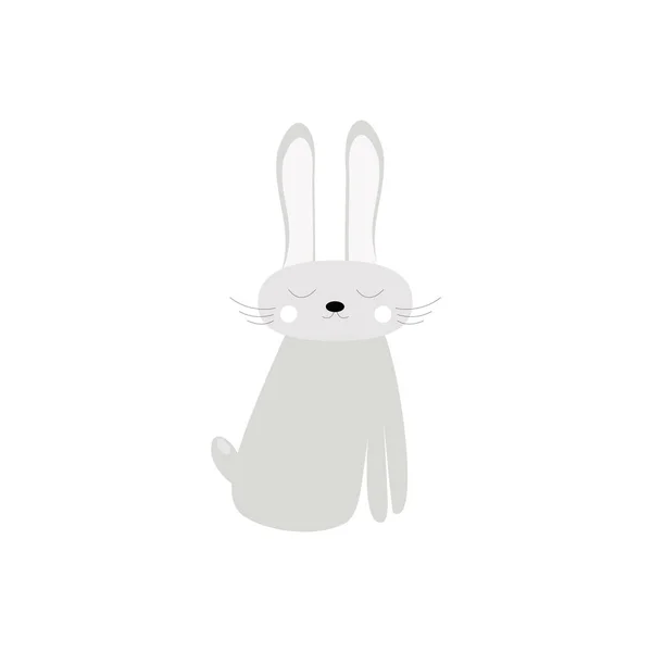 Cute winter rabbit. Vector illustration. Winter holidays, baby shower, birthday, children s party — Stock Vector