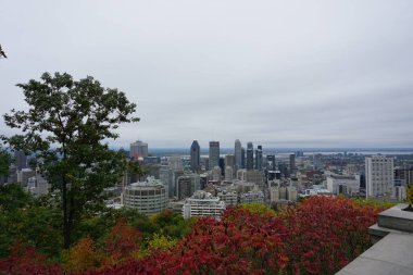Montreal, Quebec / Kanada 8 Ekim 2018: Montreal Top View from Mount Royal Chalet