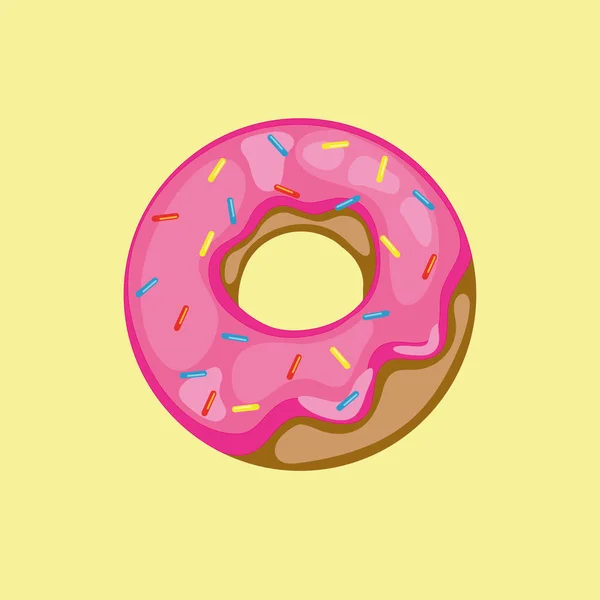 Rosado Donut Glasse Con Colores — Vector de stock