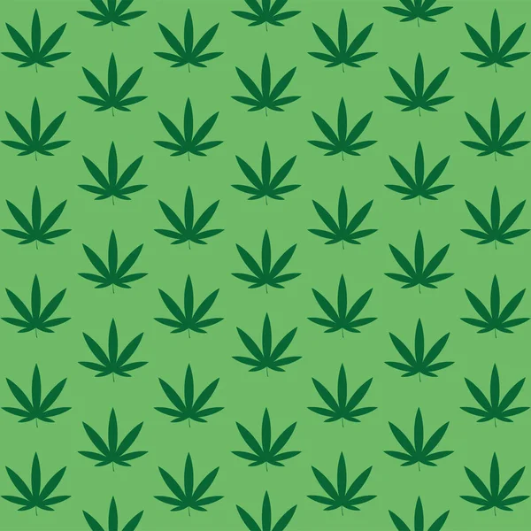 Gröna Mönsterblad Cannabis — Stock vektor