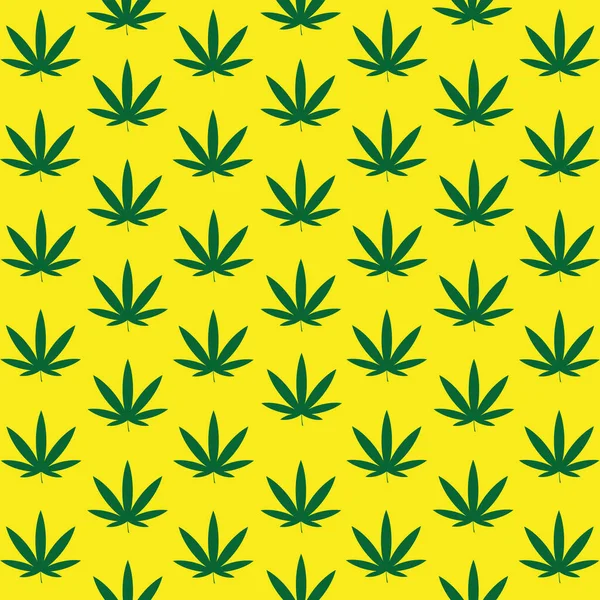 Pattern Cannabis Yellow — Stock Vector