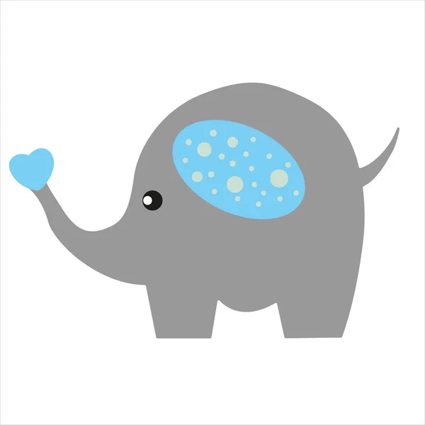 심장을 아기푸른 코끼리 — 스톡 벡터