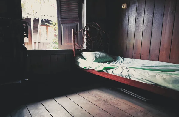 Atmosphere Old Bedroom Made Mostly Wood Indonesia — Stock Photo, Image