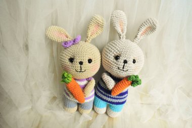 Tavşan örgüsü Şirin Tavşan Tavşan El yapımı Vintage Ev dekorasyonu Sevimli Hayvanlar Yünlü Yumuşak Oyuncak Fikir Hediyeleri Çocuklar için Pastel Tasarım teması