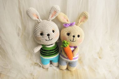 Tavşan örgüsü Şirin Tavşan Tavşan El yapımı Vintage Ev dekorasyonu Sevimli Hayvanlar Yünlü Yumuşak Oyuncak Fikir Hediyeleri Çocuklar için Pastel Tasarım teması