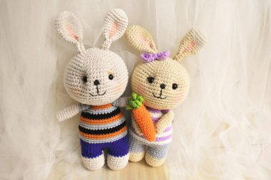 Tavşan örgüsü Şirin Tavşan Tavşan El yapımı Vintage Ev dekorasyonu Sevimli Hayvanlar Yünlü Yumuşak Oyuncak Fikir Hediyeleri Çocuklar için Pastel Tasarım teması