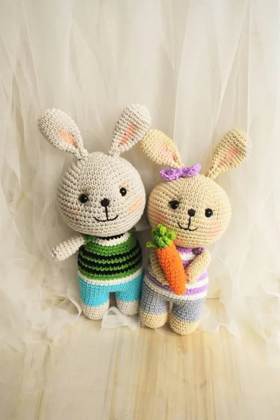 Tavşan örgüsü Şirin Tavşan Tavşan El yapımı Vintage Ev dekorasyonu Sevimli Hayvanlar Yünlü Yumuşak Oyuncak Fikir Hediyeleri Çocuklar için Pastel Tasarım teması