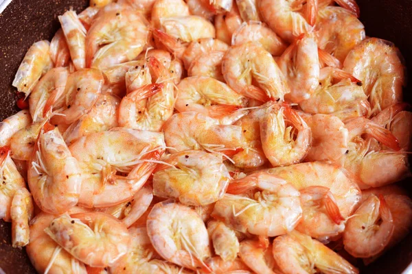 Shrimps cooking, hot, grilled shrimp, delicious and tasty meal, barbecue, seafood, close up, top view