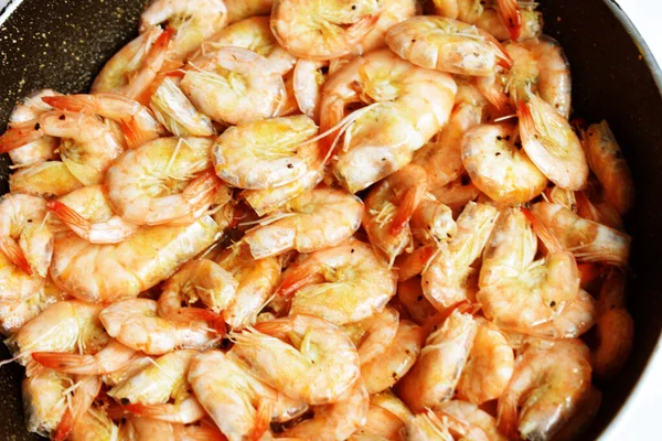 Shrimps cooking, hot, grilled shrimp, delicious and tasty meal, barbecue, seafood, close up, top view