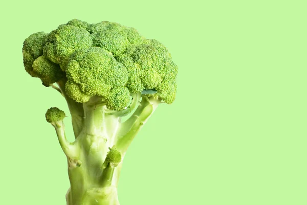 Broccoli Isolati Fondo Verde Pastello Senza Ombra Cavolfiore Verde Isolato — Foto Stock