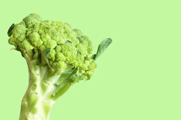 Broccoli Isolati Fondo Verde Pastello Senza Ombra Cavolfiore Verde Isolato — Foto Stock