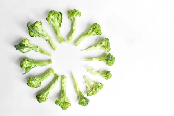 Broccoli Isolated White Background Green Cauliflower Isolated Vegan Vegetables Cooking — Stock Photo, Image