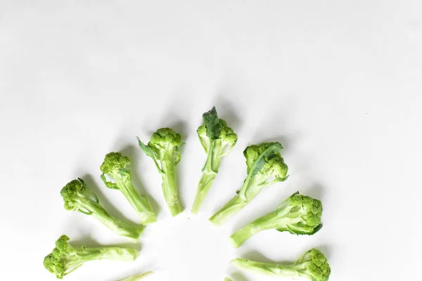 Broccoli Isolati Fondo Bianco Cavolfiore Verde Isolato Vegano Verdure Cottura — Foto Stock