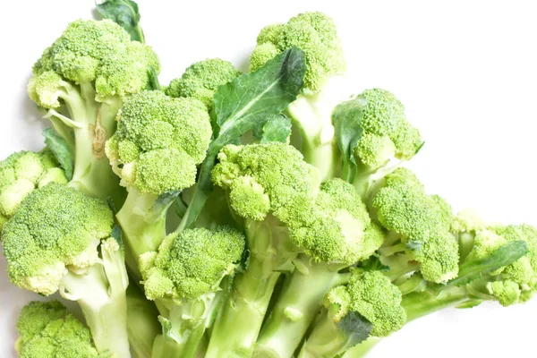 Brokkoli Izolált Fehér Háttérrel Zöld Karfiol Izolált Vegán Zöldségek Főzés — Stock Fotó