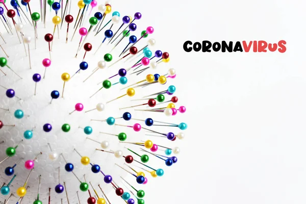 Αφηρημένη Coronavirus Και 2019 Ncov Κείμενο Λευκό Φόντο Ιός Πανδημία — Φωτογραφία Αρχείου