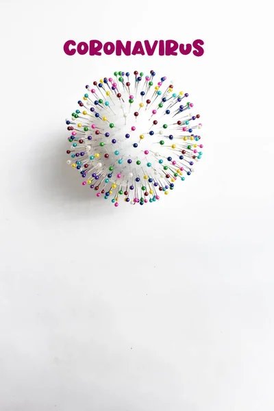 Coronavirus Abstrait 2019 Ncov Avec Texte Sur Fond Blanc Concept — Photo
