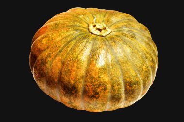 Balkabağı, izole edilmiş siyah arka plan, kırpma yolu olmayan Cadılar Bayramı balkabağı, sonbahar arka planı, Şükran Günü balkabağı