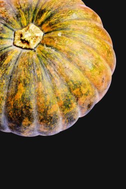 Balkabağı, izole edilmiş siyah arka plan, kırpma yolu olmayan Cadılar Bayramı balkabağı, sonbahar arka planı, Şükran Günü balkabağı