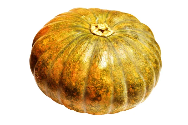 Beyaz arka planda izole edilmiş balkabağı, kırpma yolu olmayan Cadılar Bayramı kabağı, gölgesiz, sonbahar arkaplanı, Şükran Günü balkabağı