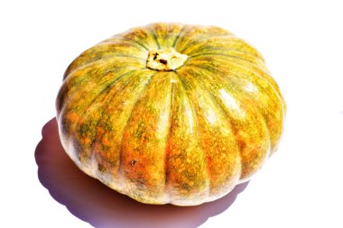 Beyaz arka planda izole edilmiş balkabağı, Cadılar Bayramı balkabağı, sonbahar arka planı, Şükran Günü balkabağı