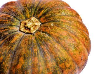 Beyaz arka planda izole edilmiş balkabağı, Cadılar Bayramı balkabağı, sonbahar arka planı, Şükran Günü balkabağı