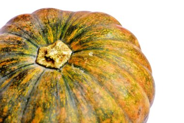 Beyaz arka planda izole edilmiş balkabağı, Cadılar Bayramı balkabağı, sonbahar arka planı, Şükran Günü balkabağı