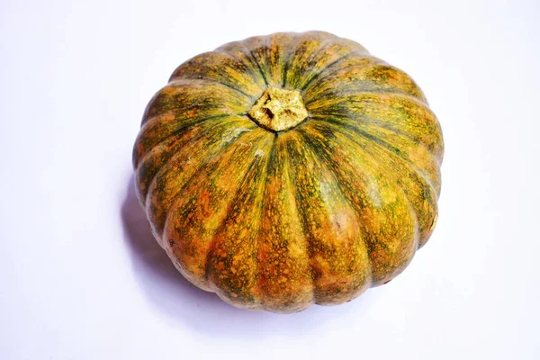 Zucca Isolata Sfondo Bianco Zucca Halloween Sfondo Autunno Zucca Del — Foto Stock